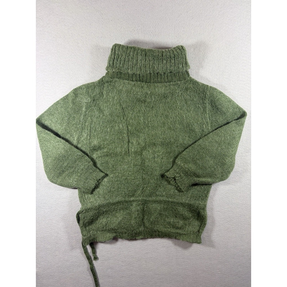 Vintage Medallion Women's Green Wool Kid Mohair Sweater Cottagecore Small - Picture 6 of 6